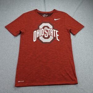 Ohio State Buckeyes T Shirt Mens Small Red Heather Dri-FIT Athletic Cut Nike Tee